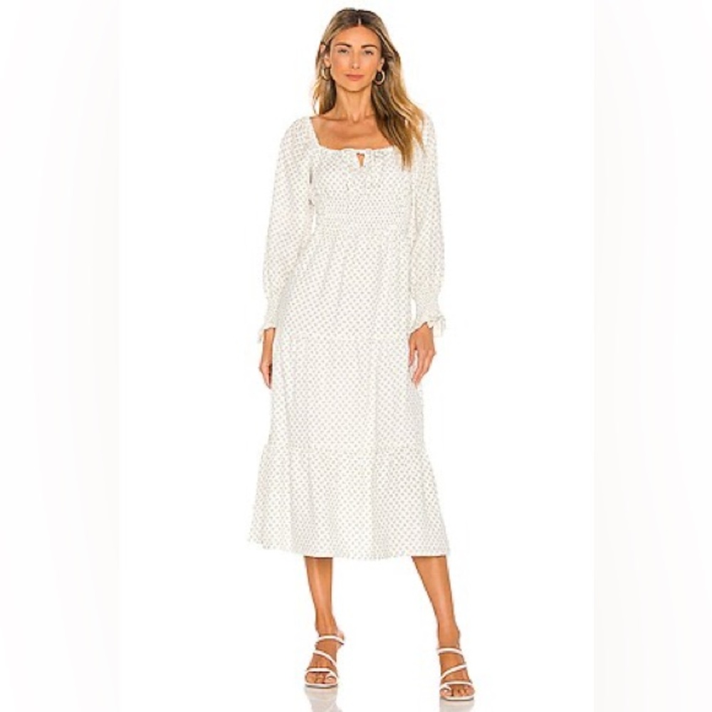Faithfull the Brand Dariya midi linen Dress in Jardin Floral print